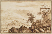 TvB G 6202
<br/>
Kustlandschap met vierkante toren
<br/>
<em>Cootwyck, Jurriaan (1714 - 1798)</em>